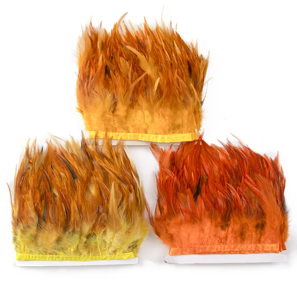 1-25 Meter Chicken Feather Fringe Trim Ribbon 8-13cm Rooster Feathers DIY Craft Feathers Sewing Trimming for Clothing Costume