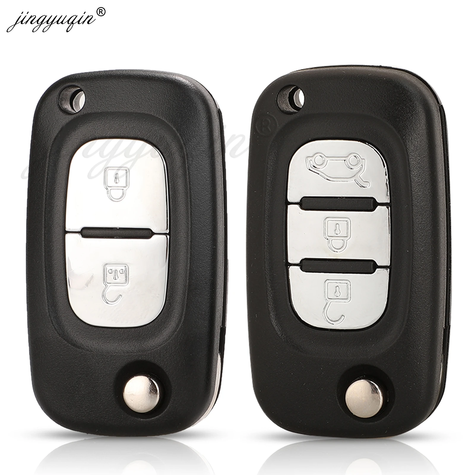 jingyuqin 2/3 Buttons Flip Car Remote Key Case Fob Shell for Renault Fluence Clio /Megane /Kangoo Modus VA2/HU83/Ne72 /VAC102