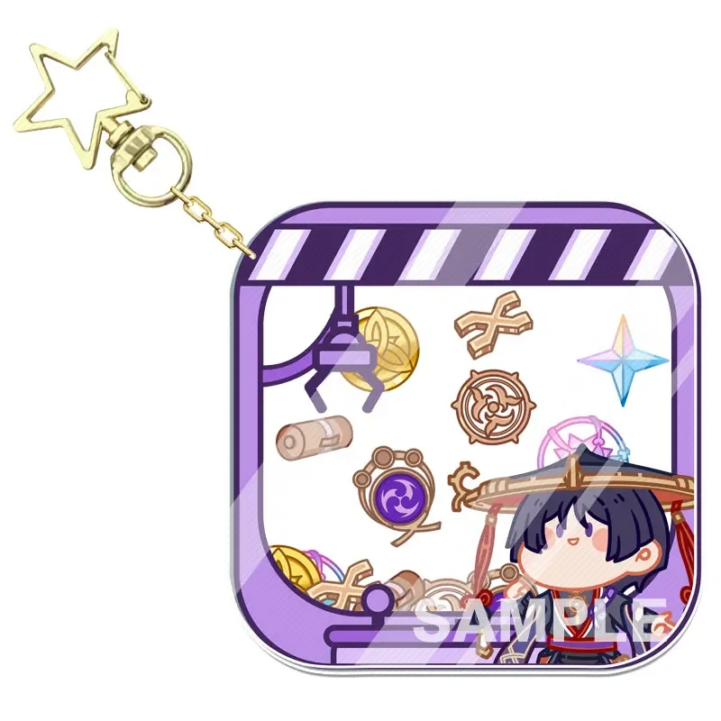 애니메이션 원신 임팩트 코스프레 키체인, 만화 아크릴 셰이크 파이터, 귀여운 펜던트 배낭 장식, 크리스마스 생일 선물 장식
