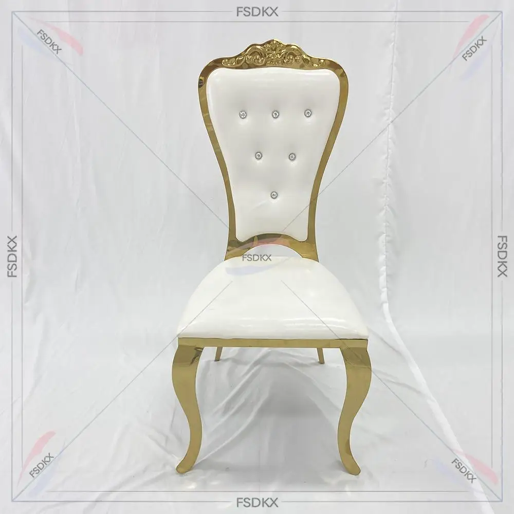 

TOP Hot Selling High Quality Metal Stainless Steel Gold Wedding Round Back Chair For Wedding