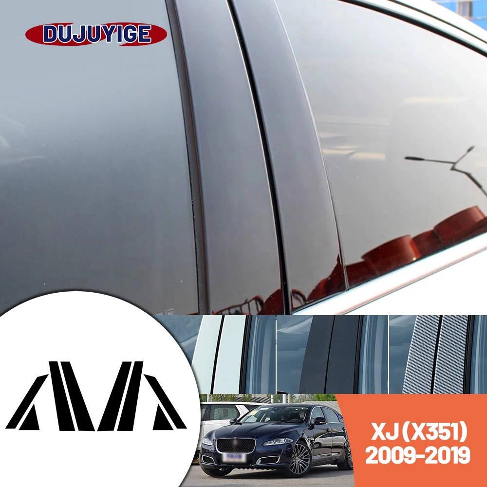 

Bright black carbon fiber door and window B C Pillar sticker suitable For Jaguar XJ X351 2009-2019 2010 2011 2012 2013 2014 2015