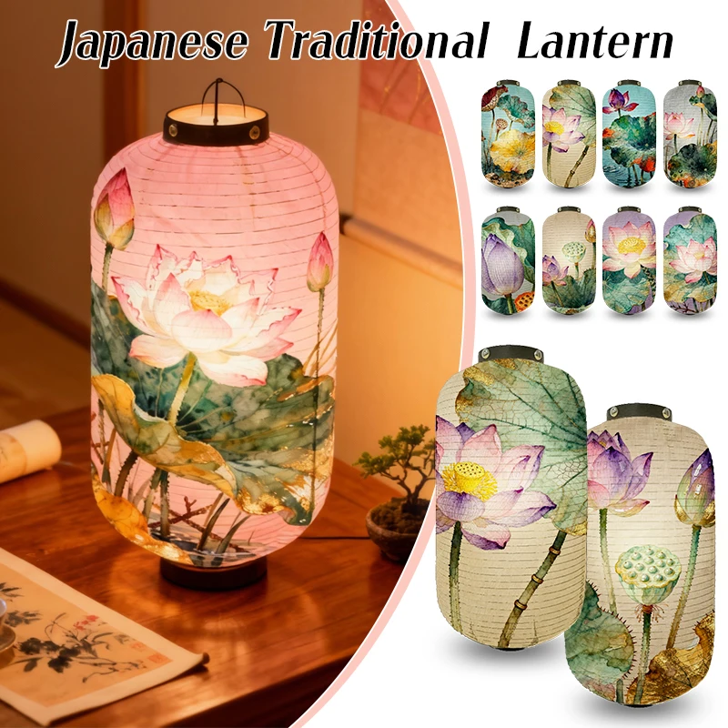 

Japanese Style Lotus Pattern Traditional Hanging LanternIzakaya Tearoom Restaurant Decor Festival Celebration Supplies