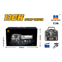 RTR HUINA 1536 RC Dumper 1/14 Remote Control Dump Truck With Sound Light Effects Toy Model Gifts for Boys