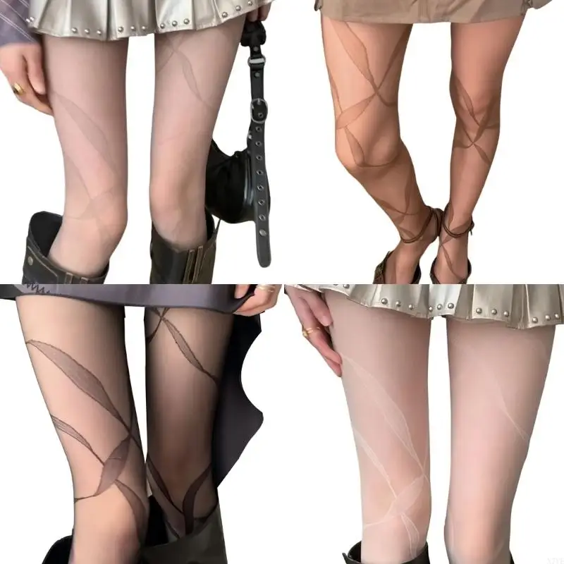 

N7YE Vintage Tights Patterned Pantyhose Stockings Students Girls Tights Pantyhose