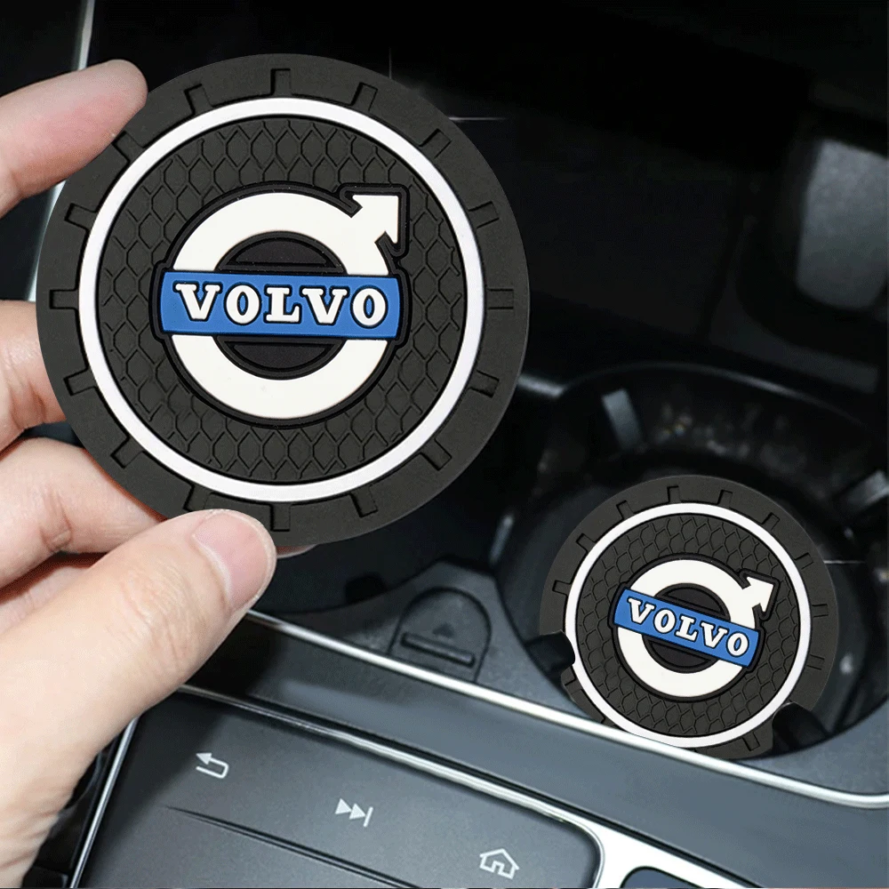 

1/2pcs Car Silicone Coasters Water Cups Non-Slip Waterproof Pad Accessories For Volvo Rdesign AWD XC60 XC90 V60 S60 V50 V40 XC40