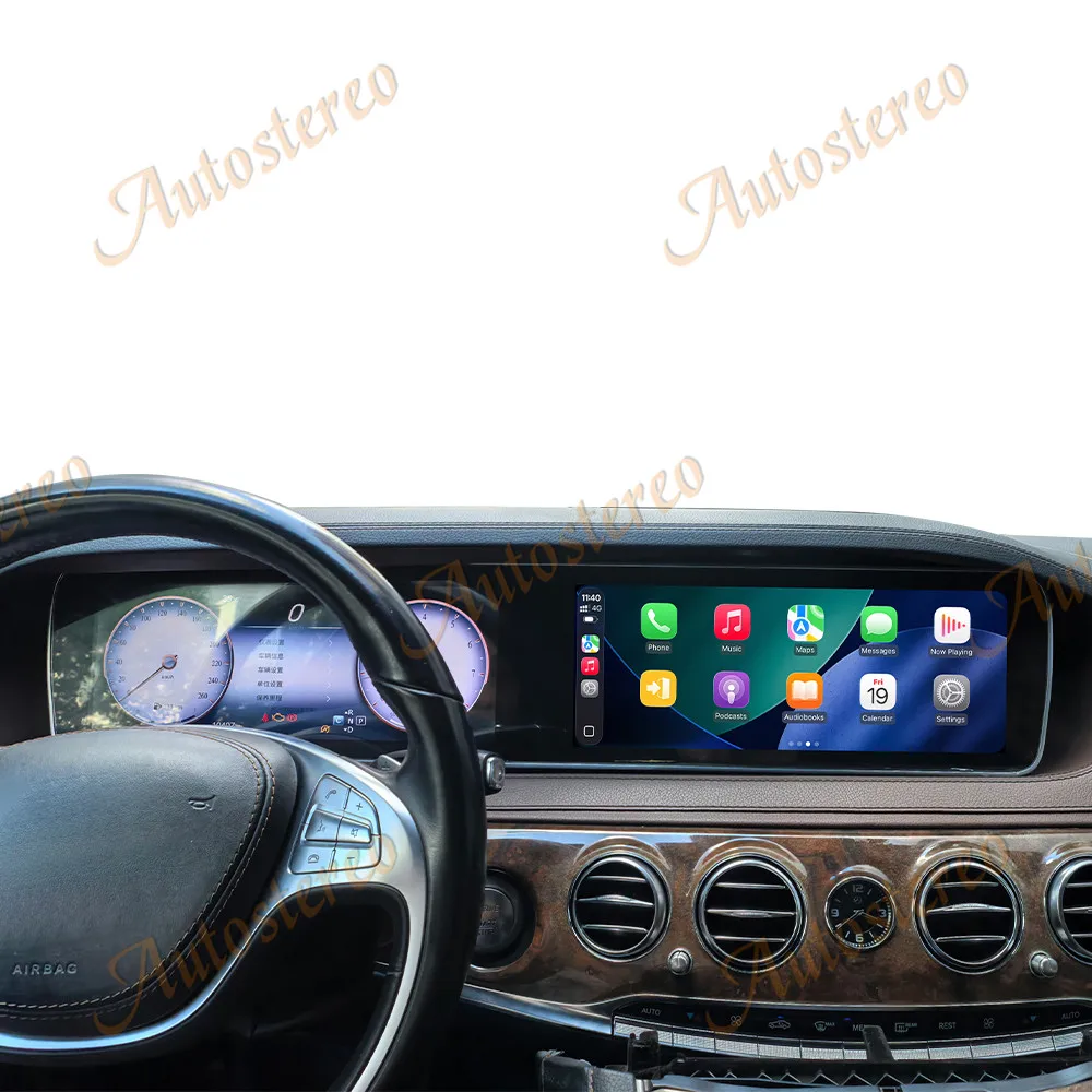 

24-дюймовый Android 13 для Mercedes Benz S W222 2014-2017, автомобильная магнитола, мультимедийный видеоплеер, GPS, CarPlay, навигация, авто