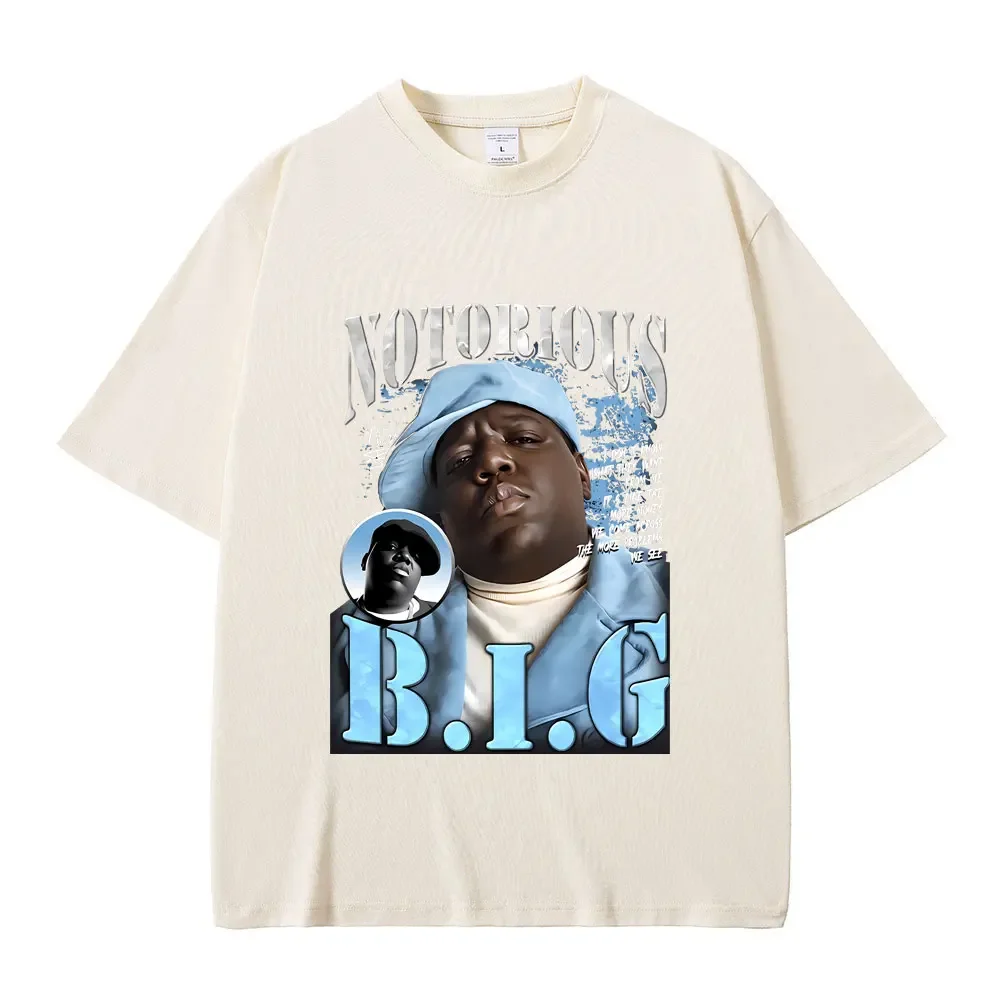 Hip Hop Rapper Biggie Smalls Print T-shirts Men\'s Fashion Oversized Classic Vintage Best Famous The  Big Tshirt summer