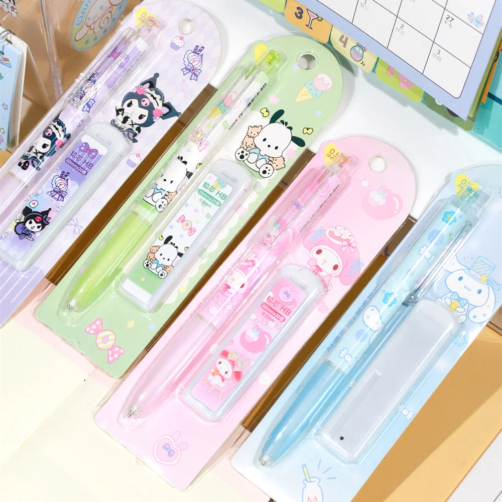サンリオプレス鉛筆かわいい漫画メロディークロミシナモロールポチャッコ機械式自動鉛筆オフィス学生文具