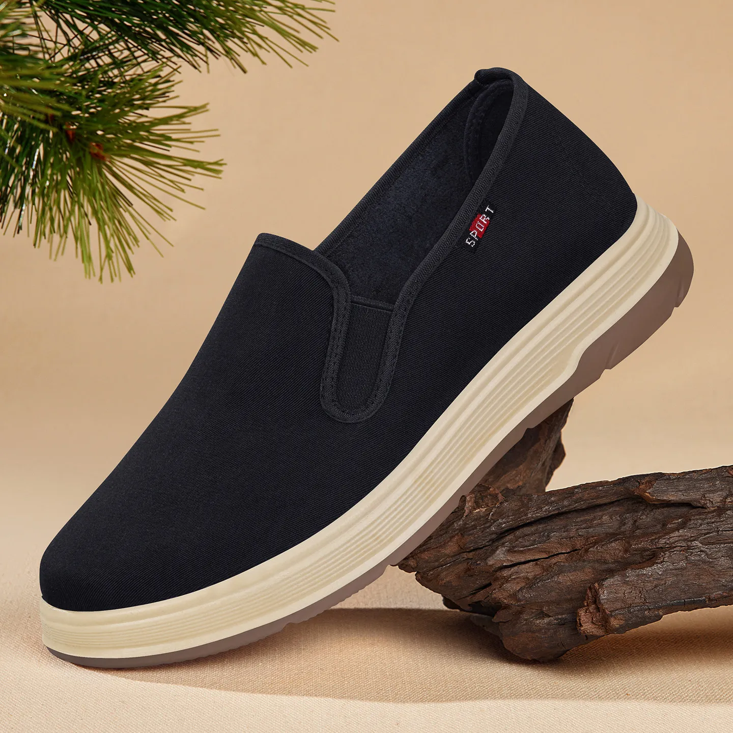 Beijing Men's Cloth Shoes Slip-On Soft Bottom Anti-Slip for Middle-Aged And Elderly People Comfortable Casual Footwear