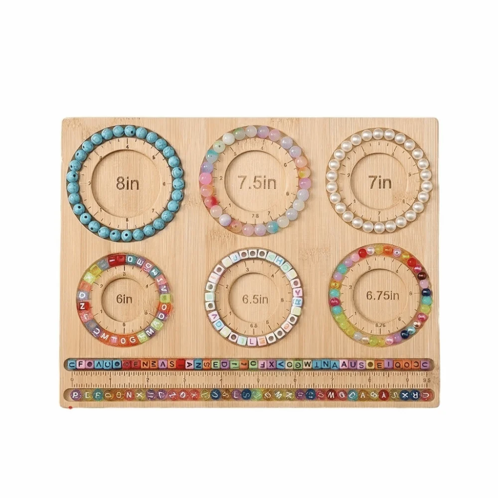 Beading Tools Wooden Bead Board 6 Size Universal Bracelet Sizing Pad Multifunctional Portable Jewelry Making Mat Bracelet Making