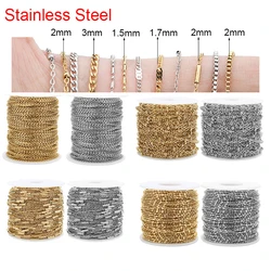 2meters Stainless Steel Link Box Ball Bead Chains Bulk Metal Necklace Bracelet Chains Lot Jewelry Making Supplies Accessories