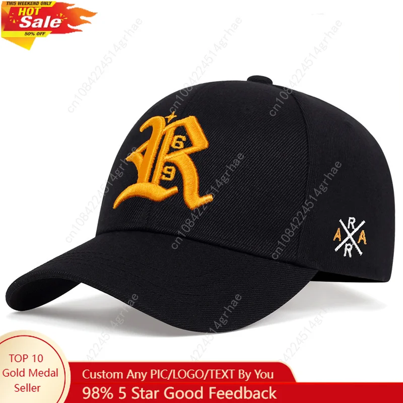 

R letter Hip Hop hat Men Baseball Cap For Women Casual snapback Hat embroidered tide Sun Hats outdoor sports Caps