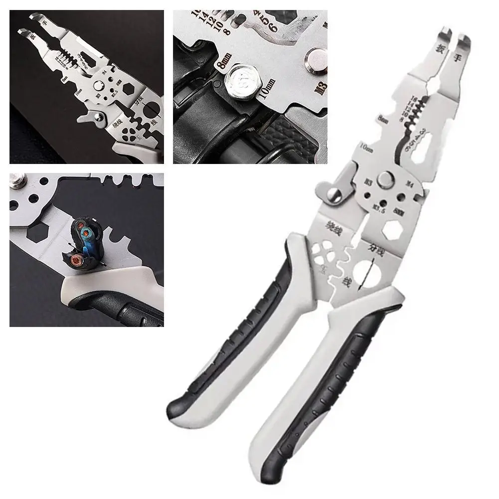 

New Multifunctional Wire Crimper Pliers Cable Cutter Terminal Automatic Stripper Stripping Adjustable Hand Tool Wire Electr R3f0