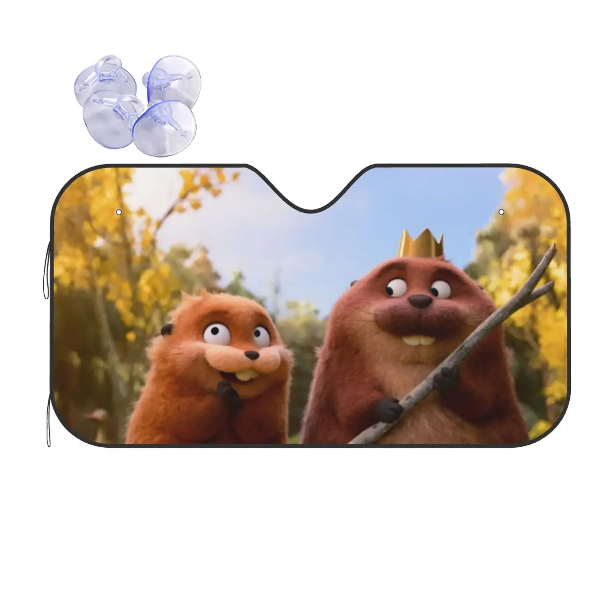 

Hopperss Cute Beaver Cartoon Flim 2026 Sunshade Windscreen Vintage Car Front Windshield 76x140cm Car Sunshade Car-styling