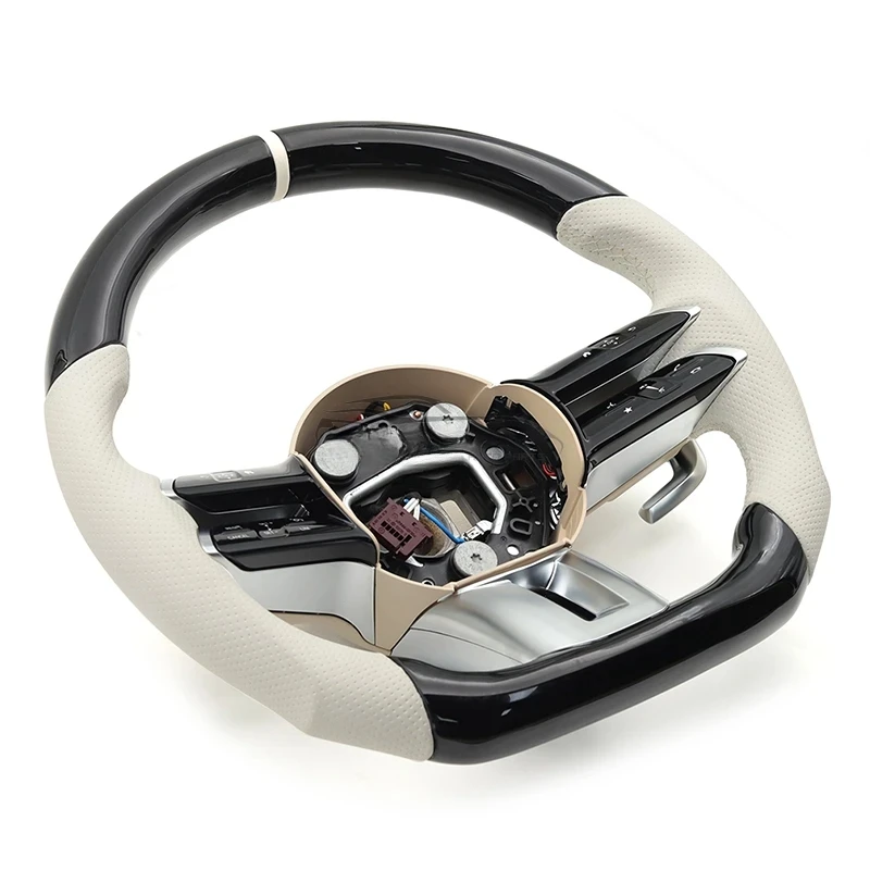 Car Piano Black Steering Wheel  for Mercedes-Benz W166 W167 W177 W204 W205 W212 W213 W222 C63 C43 A45 E220 E63 GLC CLA CLS GLE