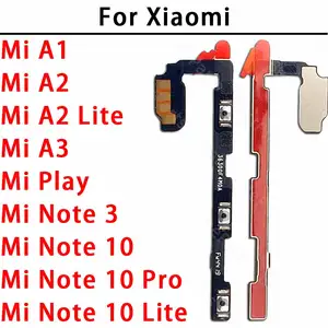 Bilashmart Xiaomi Mi Note 10 Pro A1 A2 Lite A3 Play Note3 Note10 MiPlay Side Button Switch Volume Key Power On Off Flex Cable Parts
