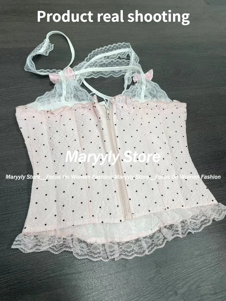 Summer Japanese Lolita Skirts Suits Women Kawaii Bow Lace Y2k Crop Tops Cute Ruffles Elastic Shorts Sweet Fashion 2 Piece Set