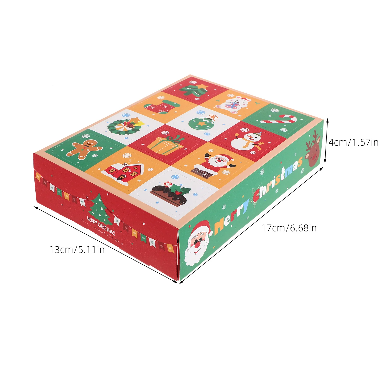 5Pcs Christmas Surprise 12 grids Child Child Countdown Advent Calendar Box Poked with Finger Xmas Gift Packing Boxes