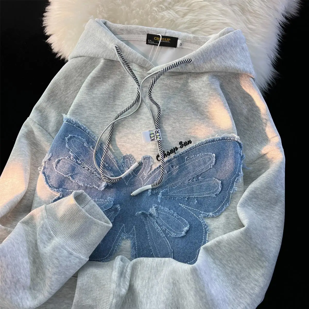 

Мужское худи большого размера, осенне-зимнее, 300 г/м², очень большое, с вышивкой, свободного кроя, повседневное, в стиле INS