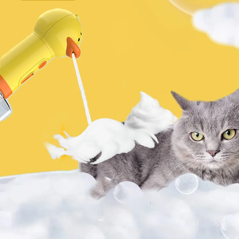 Yellow Duck Pet Cleaning Bathing Electric Foam Machine Usb Charging Automatic Soap Dispenser Foam Machine Pet Accessories