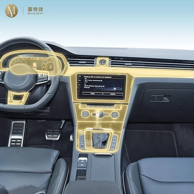 MUQSHI Pre cutting car Interior PPF paint protection film console transparent/matte TPU film For Volkswagen Arteon CC 2019-2024