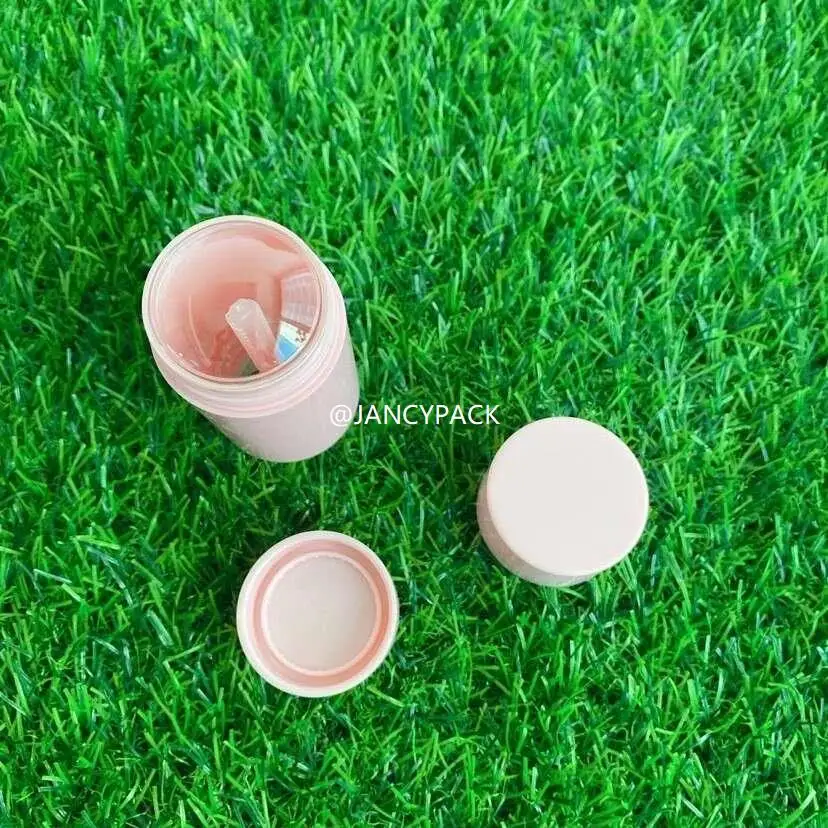 10 stuks 3 ml roze lipglossbuizen met grote borstel vierkante lippenstiftcontainer pot hervulbare fles aangepast logo