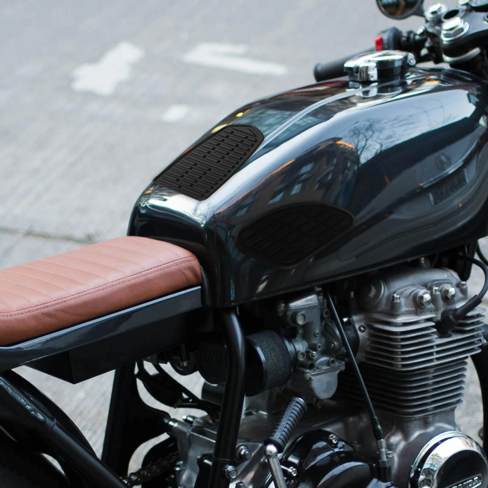 

1Set Motorcycle Fuel Tank Side Rubber Retro Side Stickers Vintage Protection Gas Tank Pad Motorcycle Pads