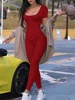 4760-b01638.jpg Women's Rompers Short Sleeve Solid Skinny Bodycon Jumpsuits Fashion Sports Fitness Casual Activity Streetwear Overalls