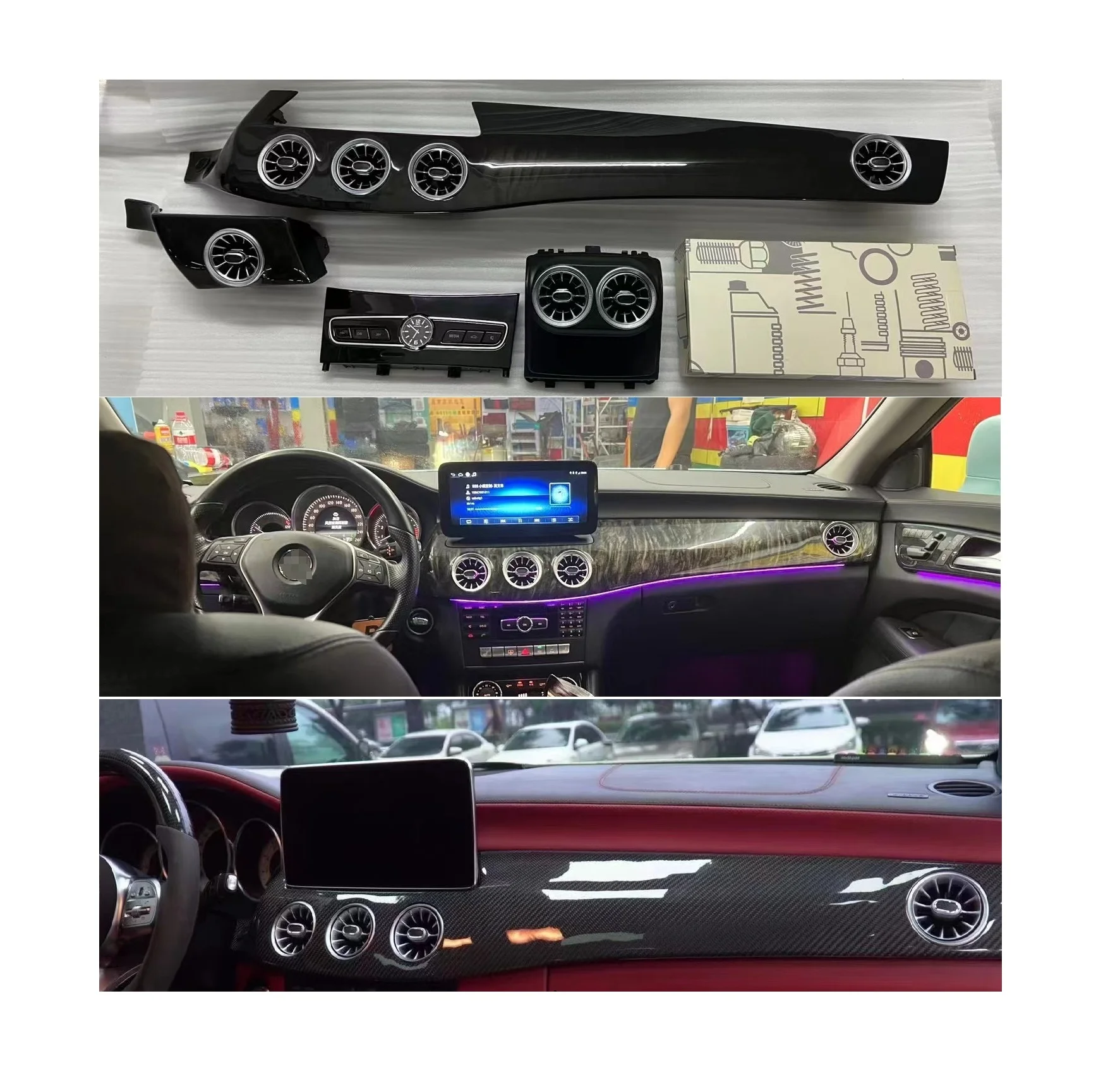 

Accessories Interior Turbine Vent Panel Overlay for Mercedes-Benz CLS W218 Cls300 Interior Center Console