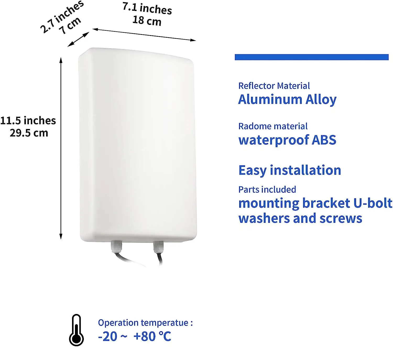 Imagem -04 - Antena Mimo Polarizada Dupla Painel de Montagem Fixa Impermeável Sma Male co 11dbi High Gain Modems 3g 4g Lte 5g Cabo de Metros