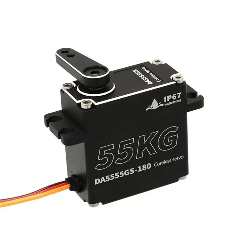 WOWFU-DA5555GS 55KG Digital Metal Gear Coreless Servo Engine IP67 Waterproof 180/270/360 Degree For 1:8/1:10/1:12 RC Car