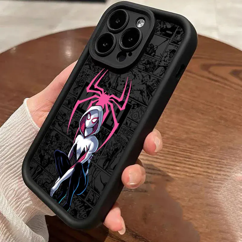 Funda de Spider-Man Miles Morales y Gwen, Marvel Comics, para Apple iPhone 17E 15 16 14 13 12 11 17 Pro Max 17 Air 16 Plus 16E 5