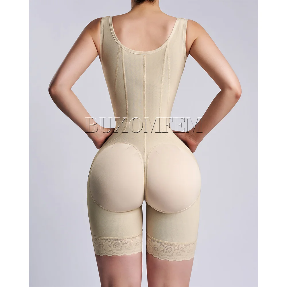 Women\'s Open Chest Girdles Fajas Colombianas High Waist Trainer Body Shapewear Slimming Post Surgery Elastic Abdomen Bodysuits