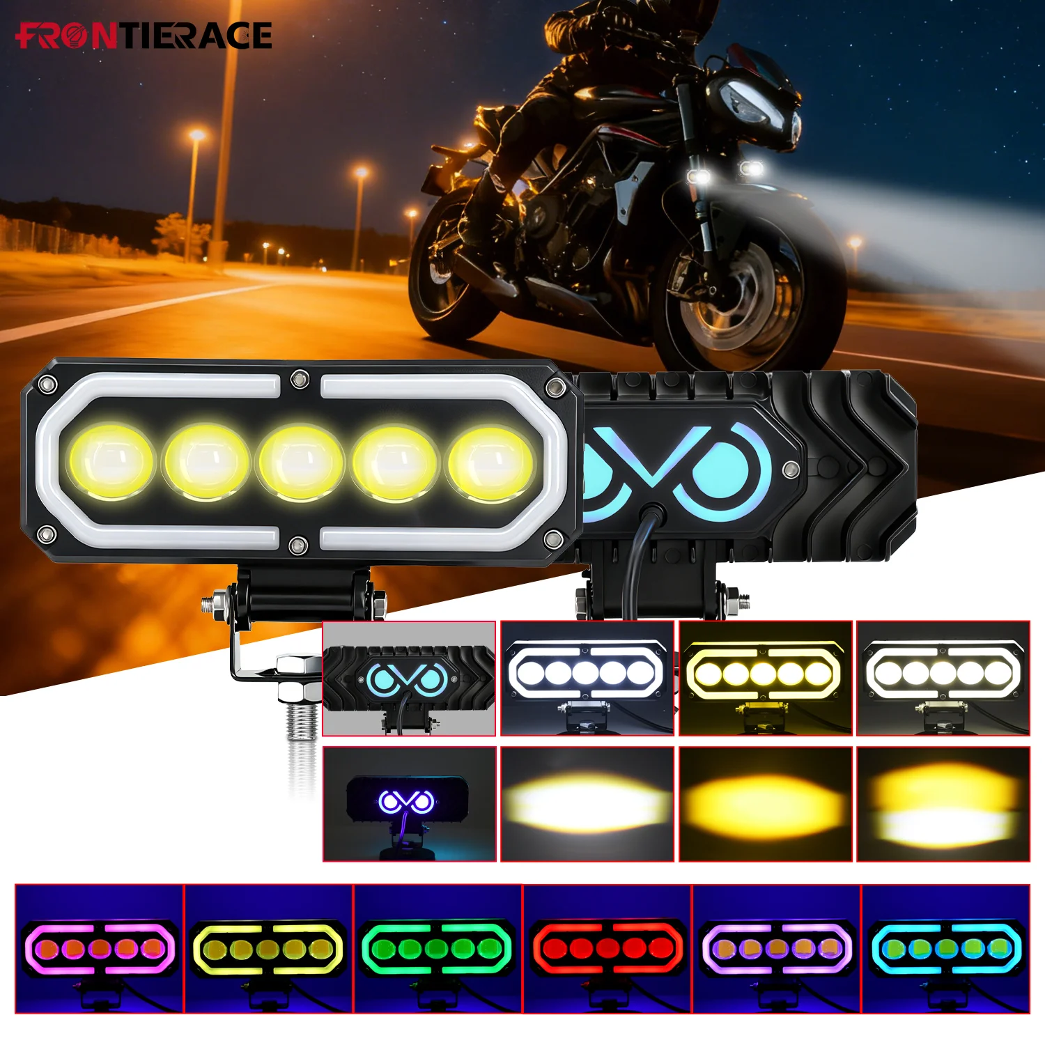 

Мотоциклетные противотуманные фары высокой мощности 200 Вт Дополнительный светодиодный вспомогательный маяк 12 В 24 В В для бездорожья 4X4 ATV SUV UTV L Светодиодный прожектор