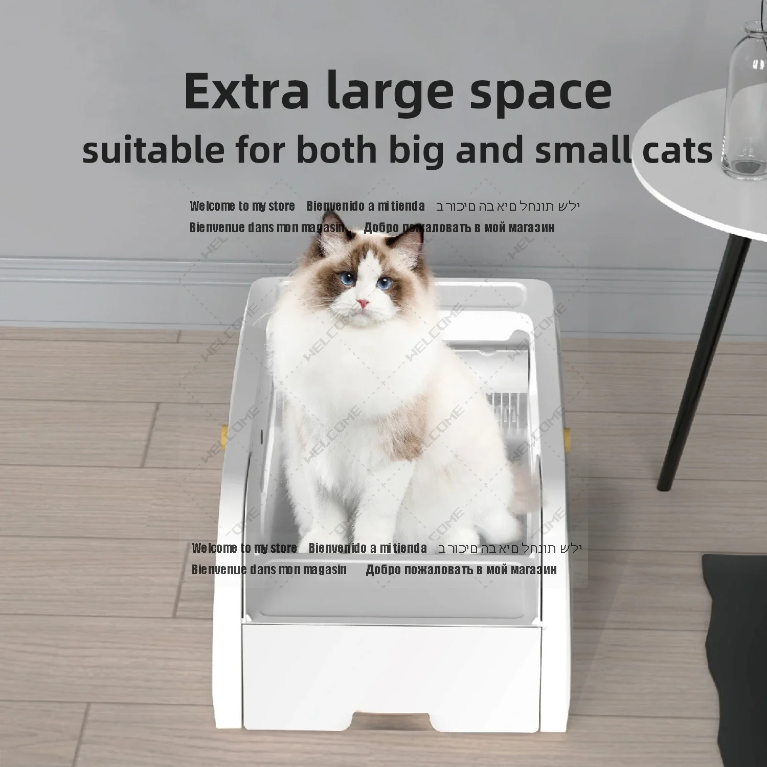 Auto Cat Litter Box Electric Self Clean Sandbox Open Ended Multiple Cat Recognition Arenero Para Gatos Grande Infrared Sensor