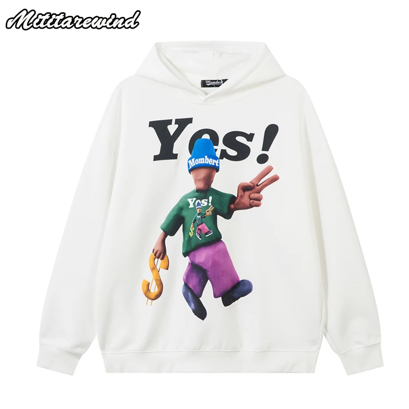 

Autumn Winter Hoodies Men Funny Cartoon Character Printed Oversized Hoodies Women Hip Hop Hooded Sweatshirt Men Pullover Hoodies