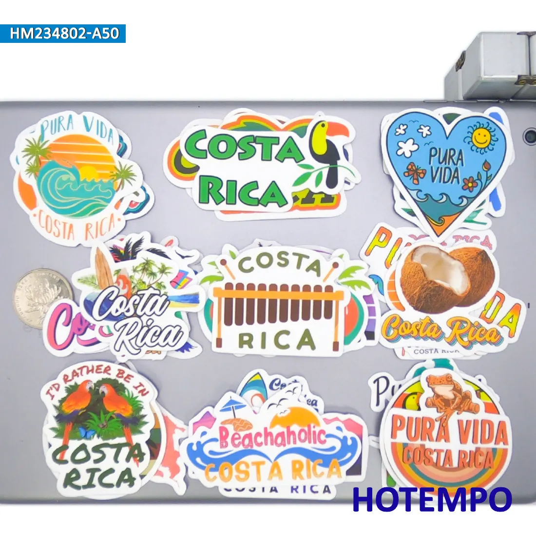 20/30/50Pieces, Costa Rica Stickers, Pura Vida Graffiti, Summer Beach Travel Style, for DIY Creative Decoration, Sticker Toys