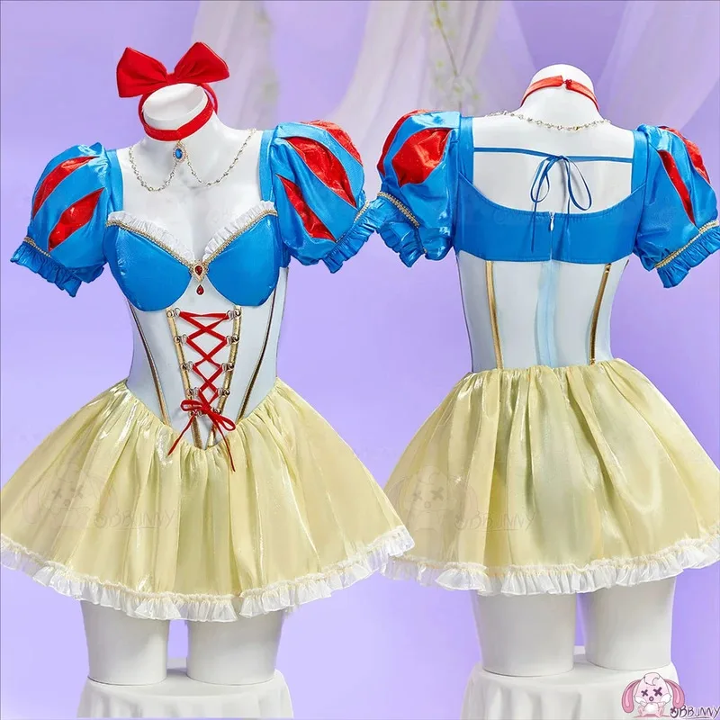 여성용 할로윈 공주풍 섹시 란제리 오프숄더 메쉬 패치워크 바디수트 (장갑 및 양말 포함)