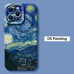 Van Gogh Oil Painting Phone Case For iPhone 17 16 15 14 13 12 11 Pro Max 16 Plus 16E 17 Air Shockproof Matte Soft Silicone Cover