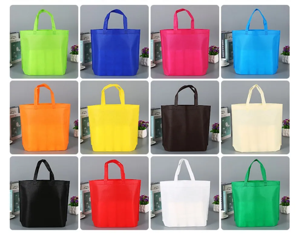 5/10pcs Women Foldable Shopping Bag Reusable Eco Large Unisex Handbags Non-woven Shoulder Bags Tote Travel Grocery Bag Beach Bag