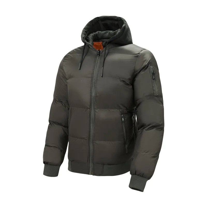 2025 Man Down Jacket Winter Simple Solid Color Long Sleeve Male Coat Thicken Warm Loose Casual Detachable Hooded Men Outerwear