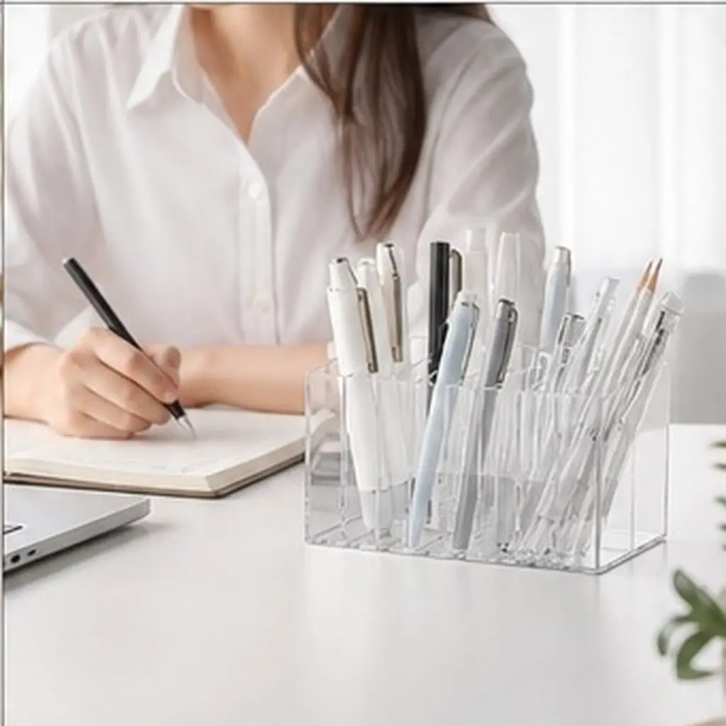 Reliable Ps Marker Pen Holder Desk Storage Rack Sorting Stand for Office School Students Teachers Portable Multifunctional Table