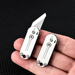 Stainless Steel Mini Gear Knife Sharp Portable Pocket Folding Knife Key Chain Pendant Unpacking Express Tool