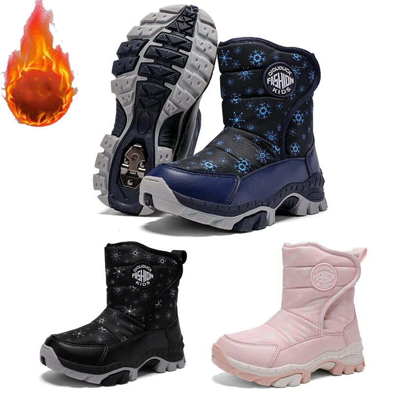 

Girls Winter Boots Children Snow Boots For Boys Fashion Sneakers Ankle Kids Warm Plush Snow Boots Sport Casual Shoes Outdoor New