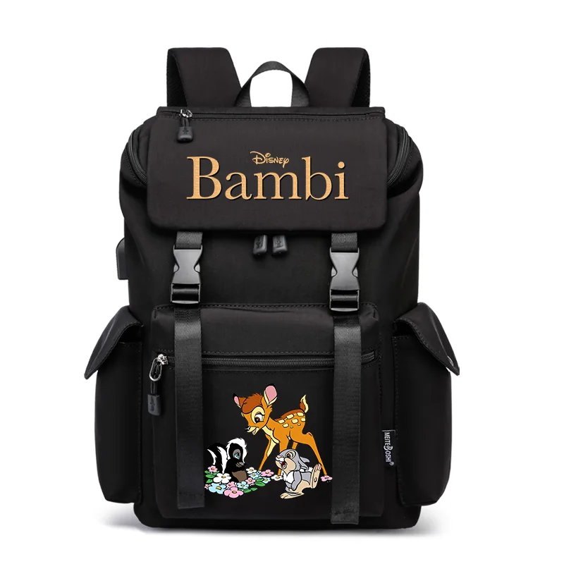 

Disney Bambi School Backpack Women Men Laptop Travel Bag Large Waterproof Multifunction USB Charging Knapsack Mochila