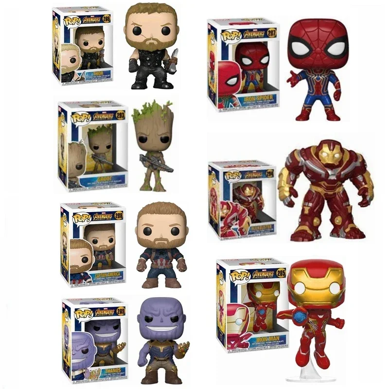 FUNKO POP المنتقمون الدوري النهائي معركة هالك الموت فرقة هالك الرجل الحديدي الولايات المتحدة الكابتن ثانوس الحديد العنكبوت عمل دمية جمع اللعب #1