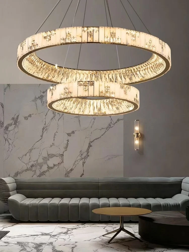 Modern Natural Marble Ceiling Chandelier LED Living Room Kitchen Villa Hotel Lobby Lighting Nordic Room Decoration Ceiling Light