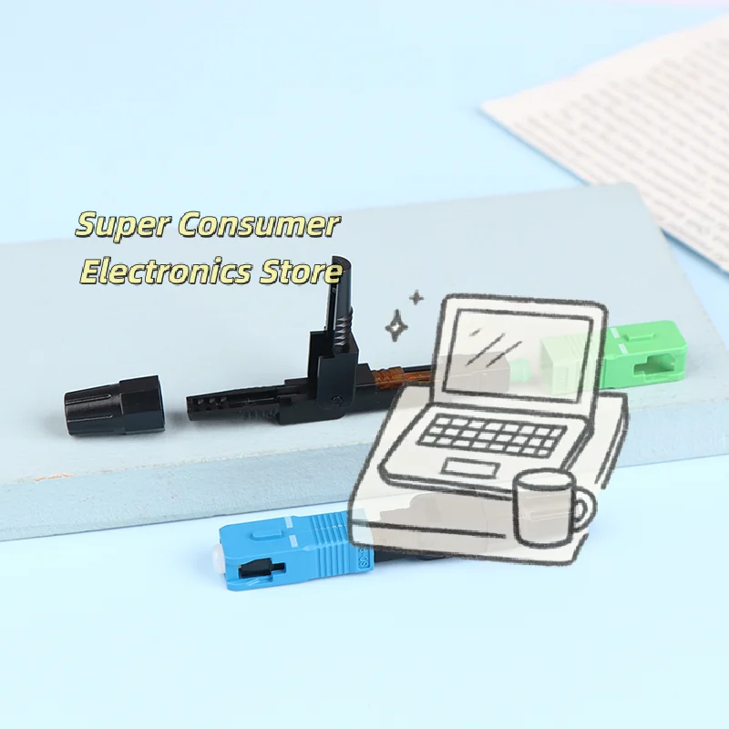 5Pcs FTTH  APC Single Mode  UPC Fiber Optic Quick Connector FTTH Fiber Optic Fast Connector  Fiber Field Assembly Tool