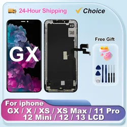 GX AMOLED LCD For iPhone X XS Max XR Display Touch Screen True Tone With 3D  For iPhone 11 12 Pro LCD Digitizer Replace Parts