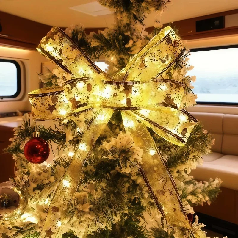 Christmas Decoration Lights,Ribbon Fairy LED String Lights,Battery Powered (Batteries Not Included),DIY Christmas Tree Ornaments